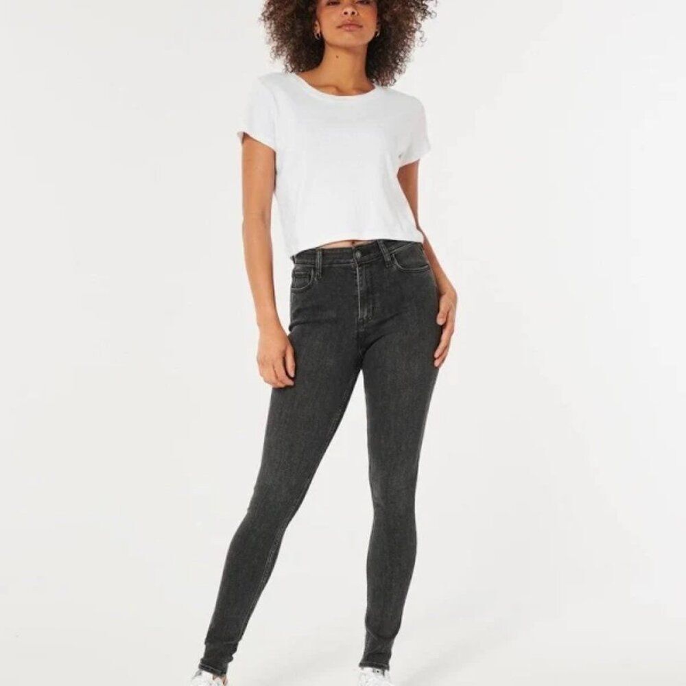 Holister High Rise super skinny soft stretch black Jeans Sz: W 25 L 26